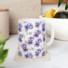 Purple Pansy Pretty Flower Pattern Ceramic Mug 11oz