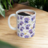 Purple Pansy Pretty Flower Pattern Ceramic Mug 11oz