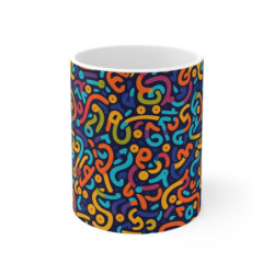 Brightly Colored Modern Geometric Pattern Ceramic Mug 11oz