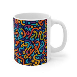 Brightly Colored Modern Geometric Pattern Ceramic Mug 11oz