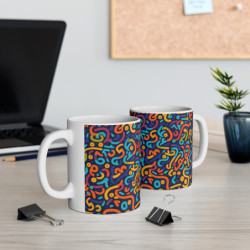Brightly Colored Modern Geometric Pattern Ceramic Mug 11oz