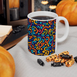 Brightly Colored Modern Geometric Pattern Ceramic Mug 11oz