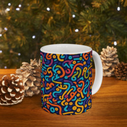 Brightly Colored Modern Geometric Pattern Ceramic Mug 11oz