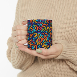 Brightly Colored Modern Geometric Pattern Ceramic Mug 11oz