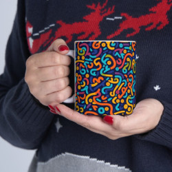 Brightly Colored Modern Geometric Pattern Ceramic Mug 11oz