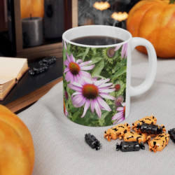 Echinacea Purpurea Purple Coneflowers Ceramic Mug 11oz