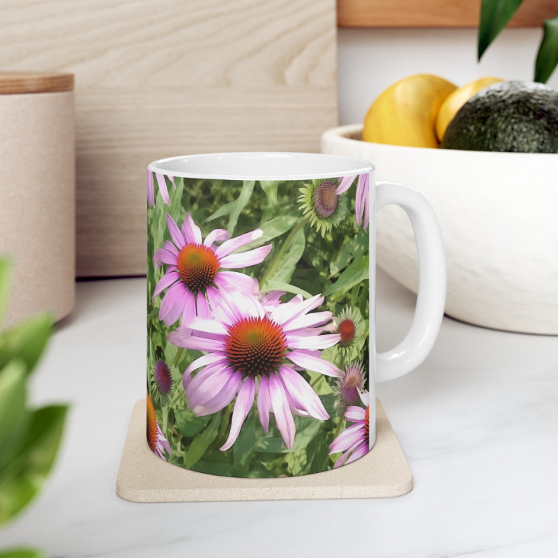 Echinacea Purpurea Purple Coneflowers Ceramic Mug 11oz