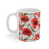 Red Poppies Pattern Ceramic Mug 11oz