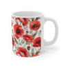 Red Poppies Pattern Ceramic Mug 11oz