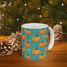 Pumpkins and Fall Leaves Pattern Ceramic Mug 11oz