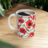 Red Poppies Pattern Ceramic Mug 11oz