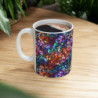 Rainbow Colored Sequin Pattern Ceramic Mug 11oz