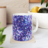 Blue and Purple Sequin Pattern Ceramic Mug 11oz