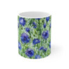 Blue Cornflowers Pattern Ceramic Mug 11oz