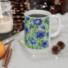 Blue Cornflowers Pattern Ceramic Mug 11oz