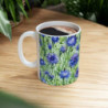 Blue Cornflowers Pattern Ceramic Mug 11oz