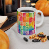 Rainbow Leaves Tiled Pattern Ceramic Mug 11oz