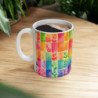 Rainbow Leaves Tiled Pattern Ceramic Mug 11oz