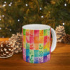 Rainbow Leaves Tiled Pattern Ceramic Mug 11oz