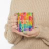 Rainbow Leaves Tiled Pattern Ceramic Mug 11oz