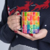 Rainbow Leaves Tiled Pattern Ceramic Mug 11oz