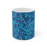 Glitter Style Aqua and Purple Pattern Ceramic Mug 11oz