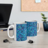 Glitter Style Aqua and Purple Pattern Ceramic Mug 11oz