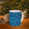 Glitter Style Aqua and Purple Pattern Ceramic Mug 11oz