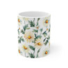 White Daisy Flower Pattern Ceramic Mug 11oz