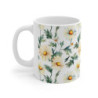 White Daisy Flower Pattern Ceramic Mug 11oz