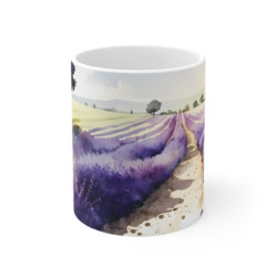 Field of French Lavender in the Countryside Ceramic Mug 11oz