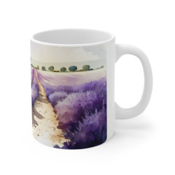 Field of French Lavender in the Countryside Ceramic Mug 11oz