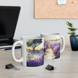 Field of French Lavender in the Countryside Ceramic Mug 11oz