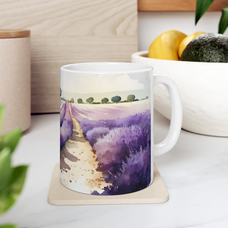 Field of French Lavender in the Countryside Ceramic Mug 11oz