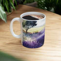 Field of French Lavender in the Countryside Ceramic Mug 11oz