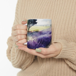 Field of French Lavender in the Countryside Ceramic Mug 11oz