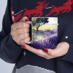 Field of French Lavender in the Countryside Ceramic Mug 11oz