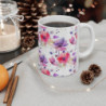 Purple and Pink Flower Pattern Ceramic Mug 11oz