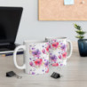 Purple and Pink Flower Pattern Ceramic Mug 11oz