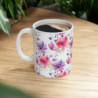 Purple and Pink Flower Pattern Ceramic Mug 11oz