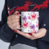 Purple and Pink Flower Pattern Ceramic Mug 11oz