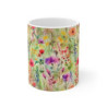 Rainbow Colored Wild Flowers Pattern Ceramic Mug 11oz