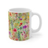 Rainbow Colored Wild Flowers Pattern Ceramic Mug 11oz