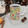 Rainbow Colored Wild Flowers Pattern Ceramic Mug 11oz