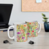 Rainbow Colored Wild Flowers Pattern Ceramic Mug 11oz