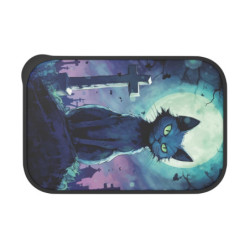 Spooky Halloween Cat in a Graveyard Eco-Friendly Bento Box with Band and Utensils