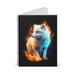 Fiery Fox Design Spiral Notebook - Ruled Line, 8" x 6"