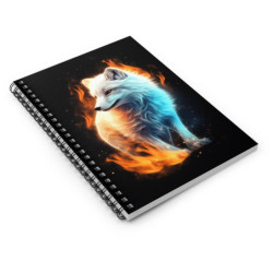 Fiery Fox Design Spiral Notebook - Ruled Line, 8" x 6"