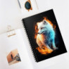 Fiery Fox Design Spiral Notebook - Ruled Line, 8" x 6"