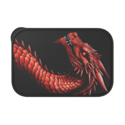 Bold Red Dragon Design Eco-Friendly Bento Box with Band and Utensils